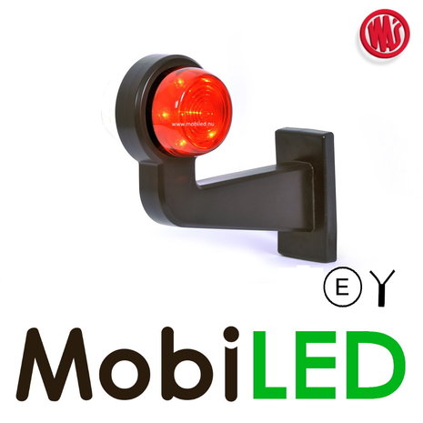WAS WAS Lampe contour modèle classique rouge/blanc gauche 12-24 volts E-marque WAS WAS Lampe contour modèle classique rouge/blanc gauche 12-24 volts E-marque