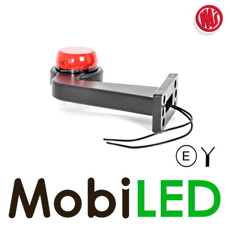 WAS Led klassiek model rood/wit links 12-24 volt E-keur WAS Led klassiek model rood/wit links 12-24 volt E-keur