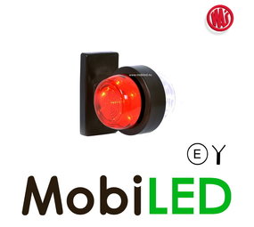 WAS LED modèle  classique fixe rouge/blanc court 12-24V