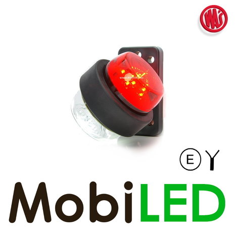 WAS Led klassiek draaibaar model rood/wit kort  12-24 volt E-keur WAS Led klassiek draaibaar model rood/wit kort  12-24 volt E-keur