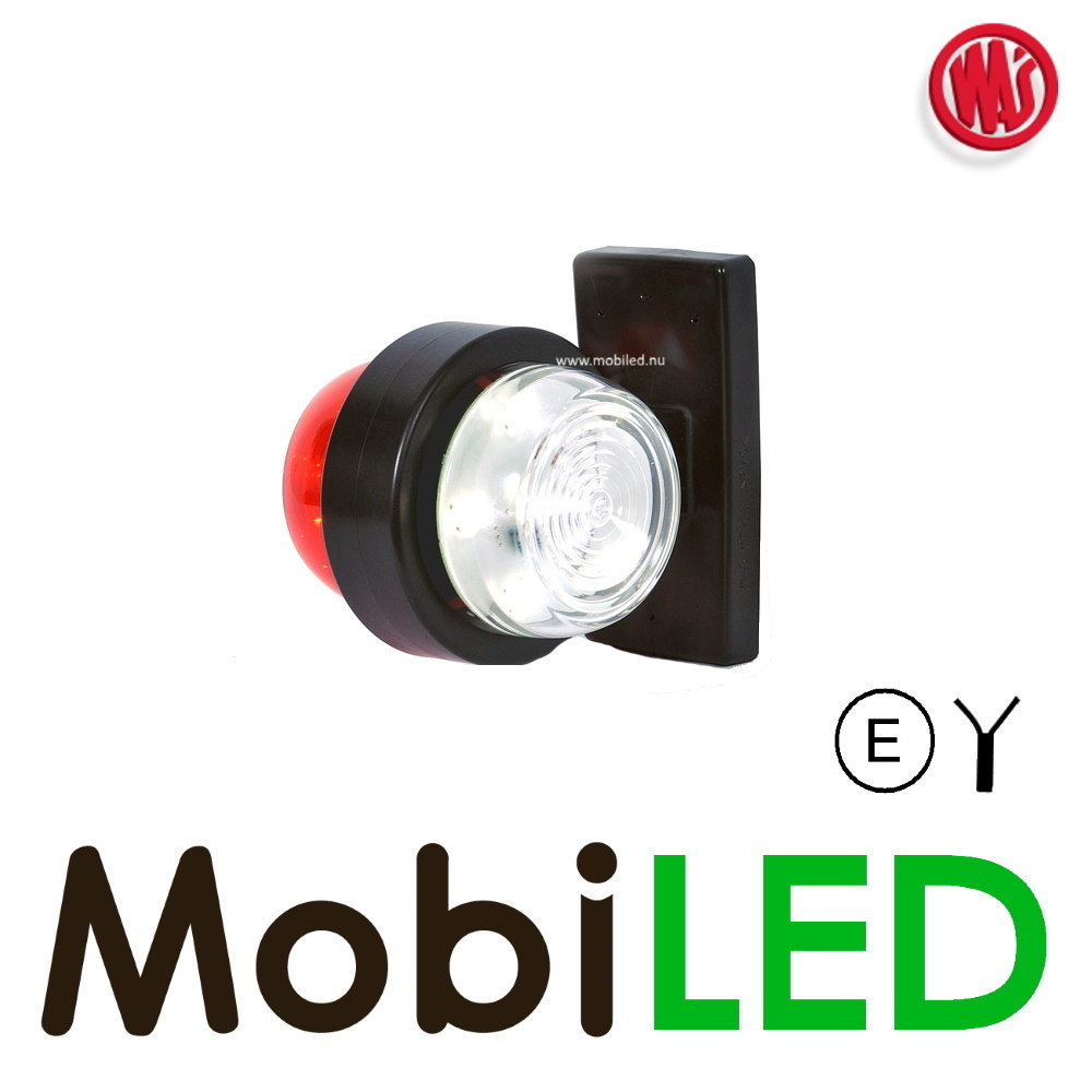 WAS LED modèle classique rotatif rouge/blanc court 12-24 volts E-mark WAS LED modèle classique rotatif rouge/blanc court 12-24 volts E-mark