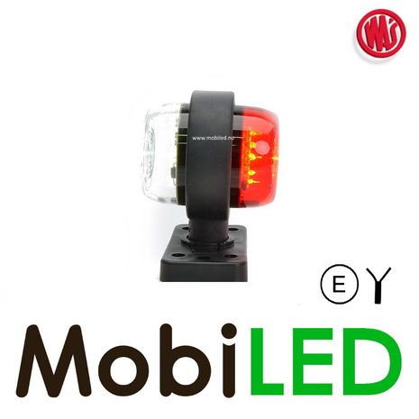 WAS LED modèle classique rotatif rouge/blanc court 12-24 volts E-mark WAS LED modèle classique rotatif rouge/blanc court 12-24 volts E-mark