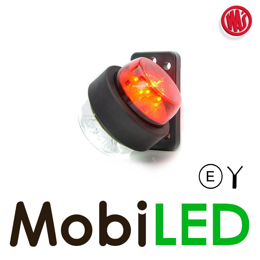 WAS Led klassiek draaibaar model rood/wit kort  12-24 volt E-keur WAS Led klassiek draaibaar model rood/wit kort  12-24 volt E-keur