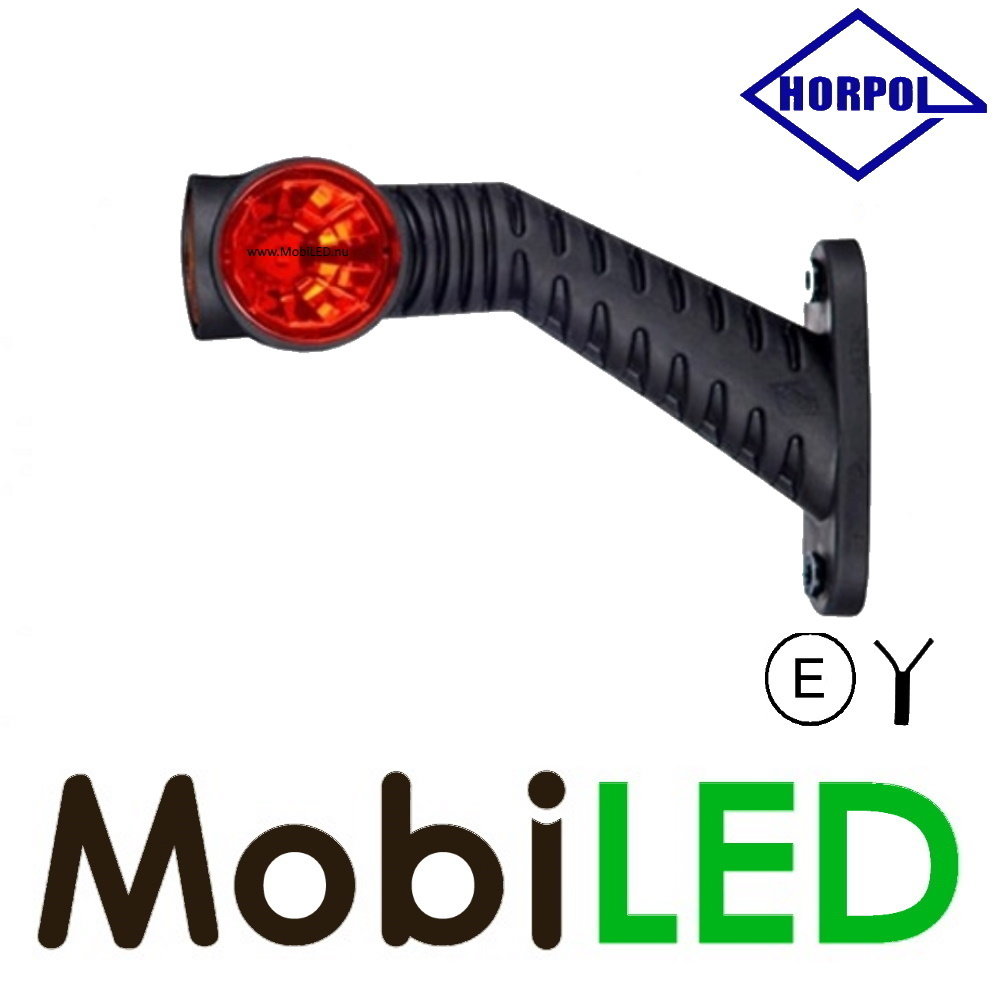 HORPOL Lampe pendentive ronde modèle oblique Gauche rouge/ambre/blanc 12-24 volts E-mark