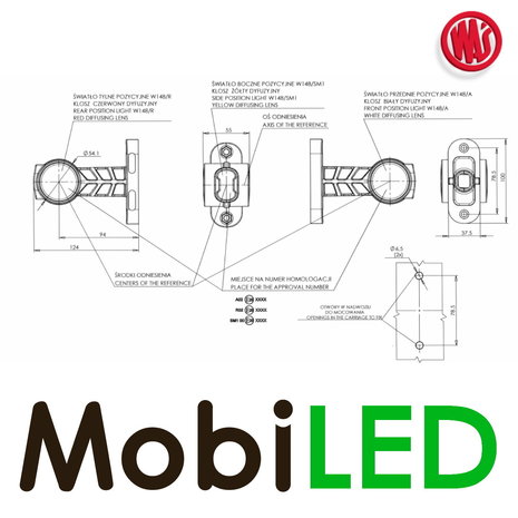 WAS Lampe pendentive LED look NEON modèle droit rouge/ambre/blanc WAS Lampe pendentive LED look NEON modèle droit rouge/ambre/blanc