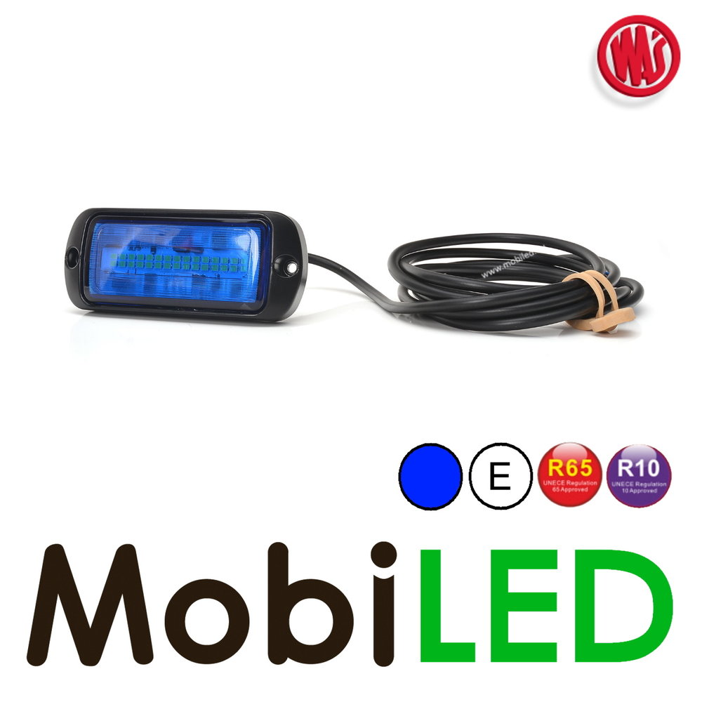 WAS Blue warning lamp 2 patterns IP6K9K E-mark