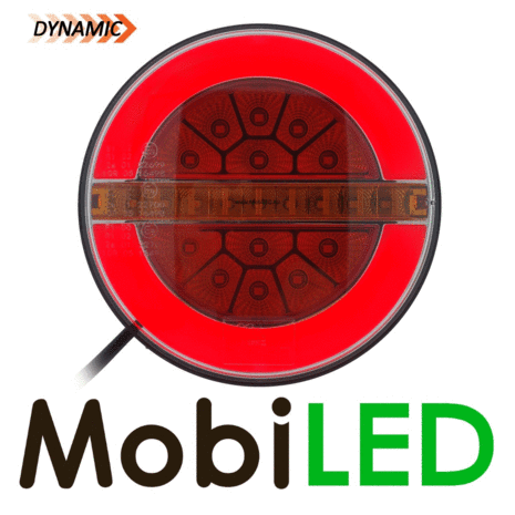 Set dynamic round rear lights Hamburger with cables E-mark