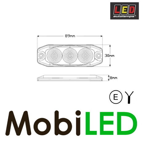 LED autolamps Richtingaanwijzer 3 leds amber 12-24 volt E-keur