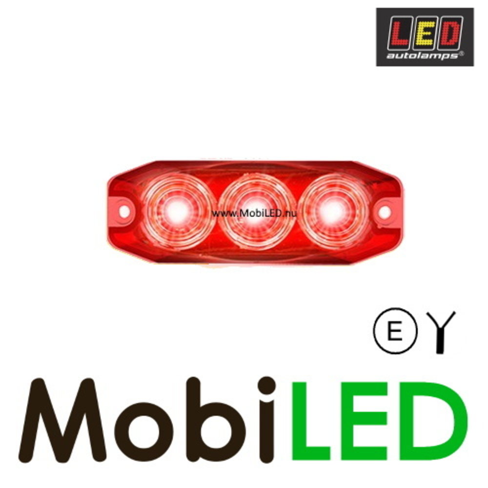 LED autolamps Feu de position et stop 3 leds rouge 12-24 volts E-mark