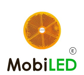 Reflector 6cm round Amber E-mark
