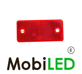 Reflector 90mm rectangle Red E-mark