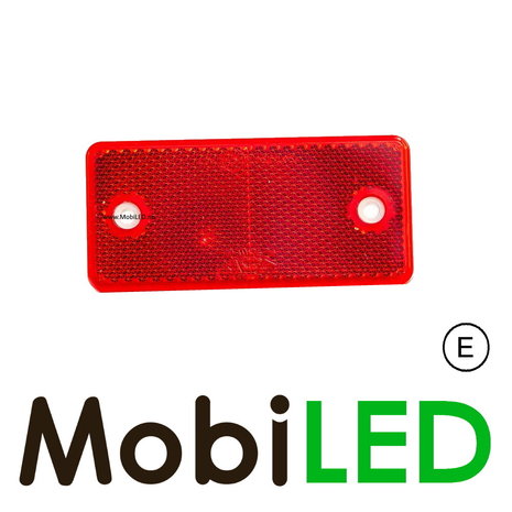Réflecteur rectangle 90mm Rouge E-marque Réflecteur rectangle 90mm Rouge E-marque