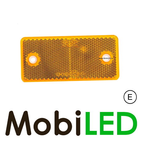 Reflector 94mm rectangle Amber E-mark