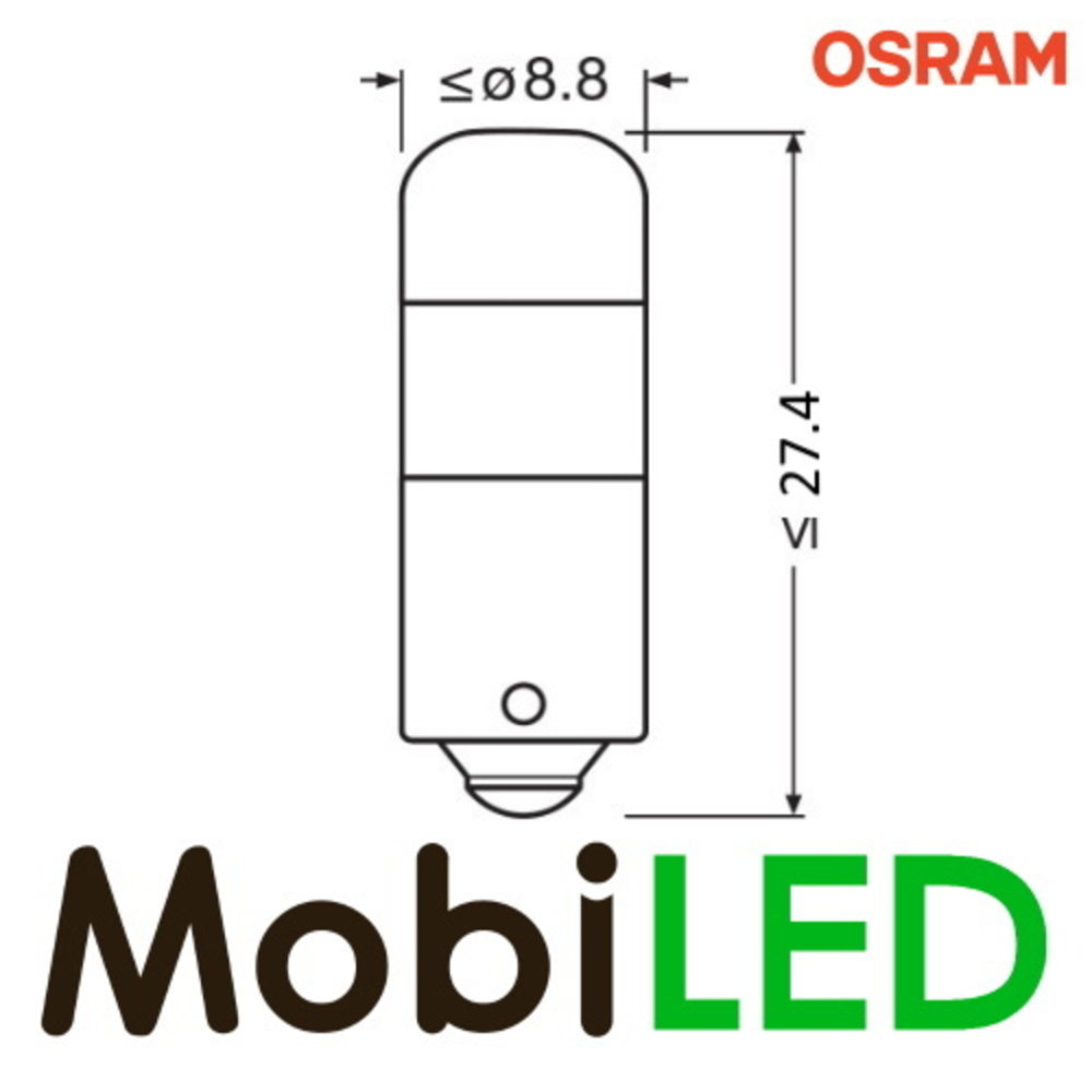 OSRAM OSRAM T4W (BA9s) LEDriving SL (3893DWP) Wit OSRAM OSRAM T4W (BA9s) LEDriving SL (3893DWP) Wit