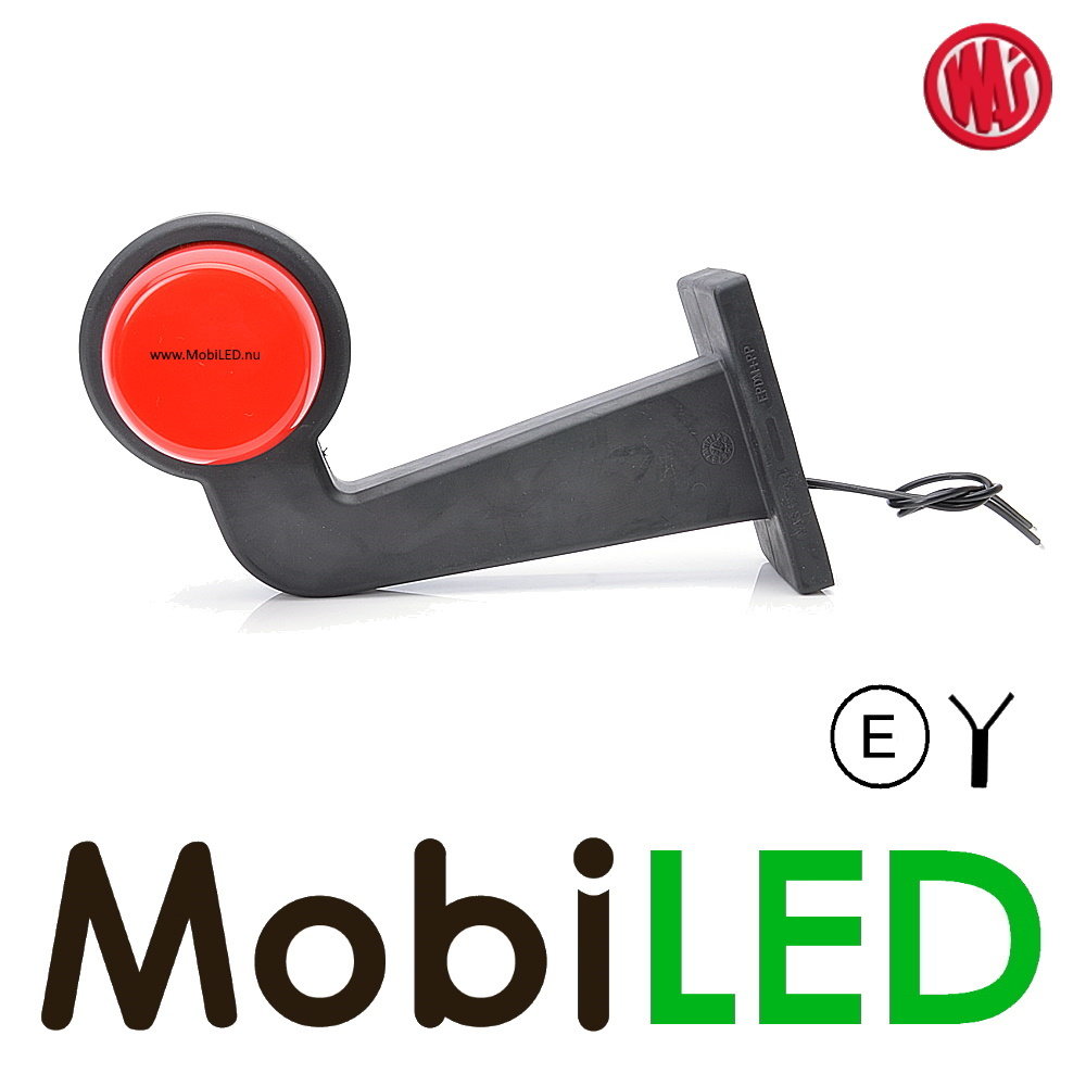 WAS NEON model rood/wit Links gebogen 12-24 volt E-keur