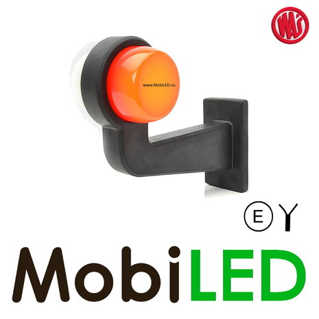 WAS Modèle NEON rouge/blanc Gauche courbé 12-24 volts E-mark