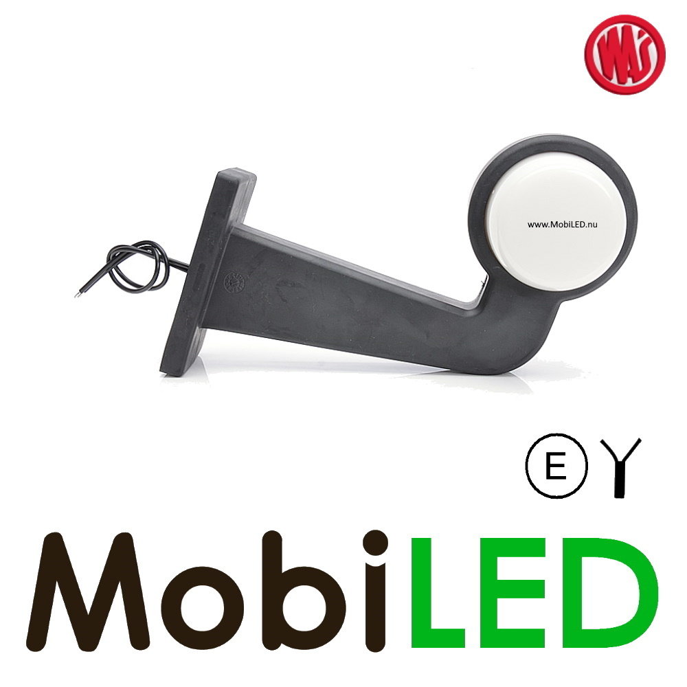 WAS Modèle NEON rouge/blanc Gauche courbé 12-24 volts E-mark