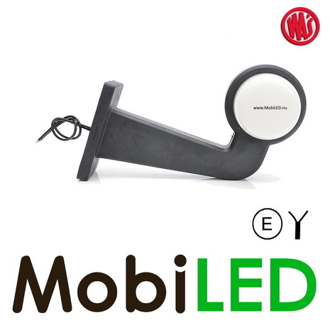 WAS NEON model red/white Left curved 12-24 volts E-mark