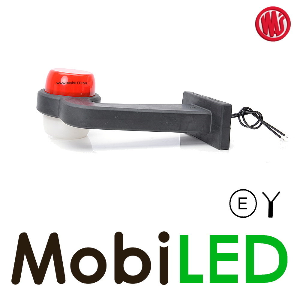 WAS NEON model rood/wit Links gebogen 12-24 volt E-keur