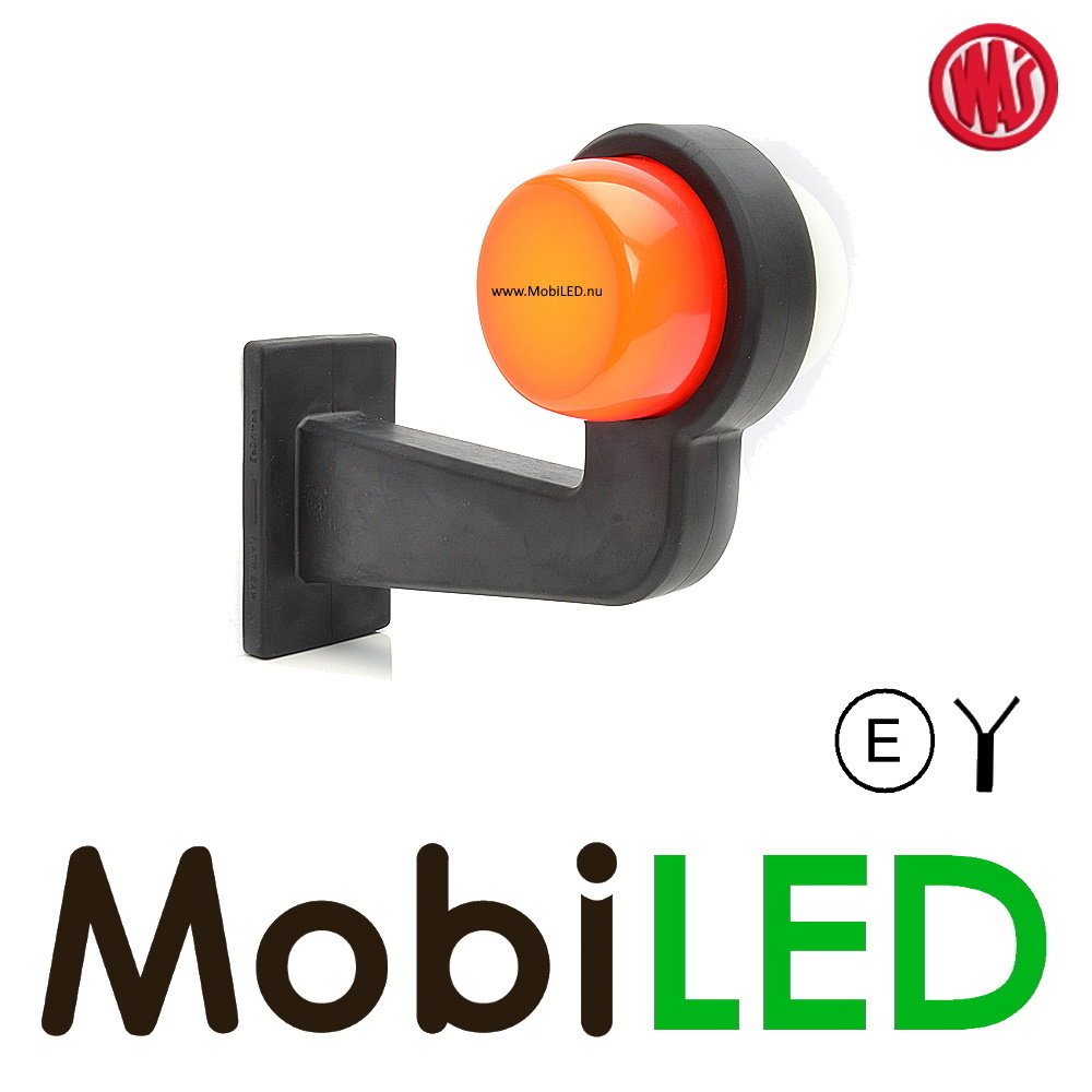 WAS Neon model red/white Right curved 12-24 volts E-mark