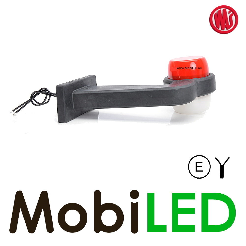 WAS  Neon model rood/wit Rechts gebogen 12-24 volt E-keur