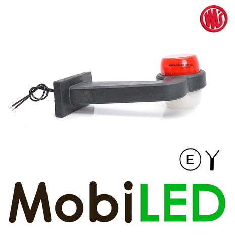 WAS Modèle Neon rouge/blanc Droite courbé 12-24 volts E-mark WAS Modèle Neon rouge/blanc Droite courbé 12-24 volts E-mark