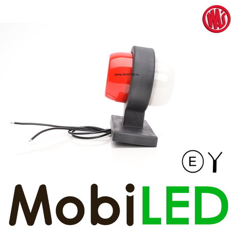 WAS Neon fixed model red/white short 12-24 volts E-mark