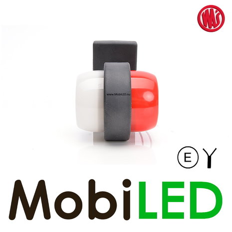 WAS Neon modèle fixe rouge/blanc court 12-24 volts E-mark WAS Neon modèle fixe rouge/blanc court 12-24 volts E-mark