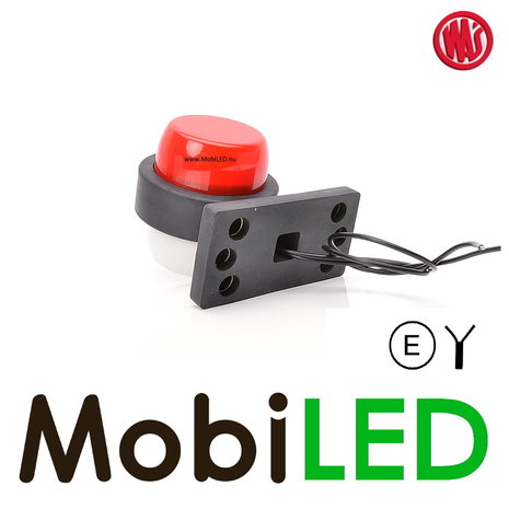 WAS Neon fixed model red/white short 12-24 volts E-mark