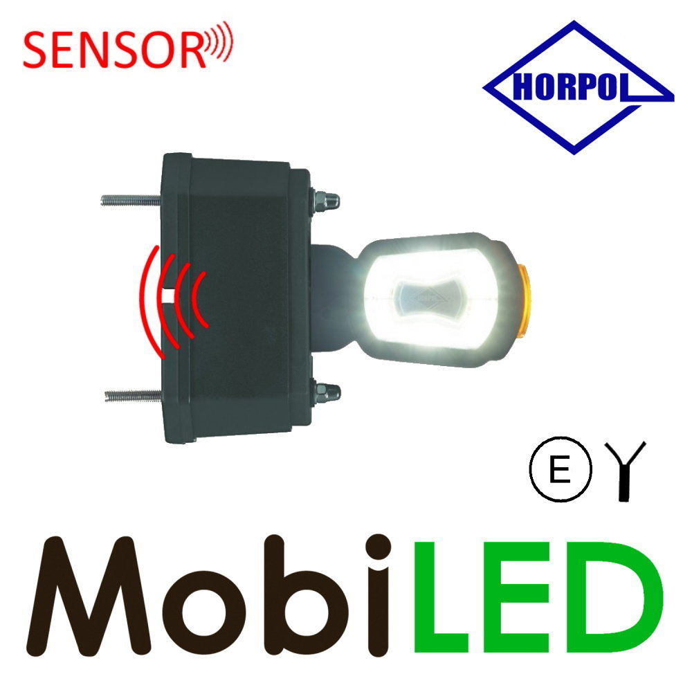 HORPOL Pendellamp kort recht model Links rood/amber/wit 12/24 volt  E-keur met sensor