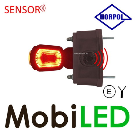 HORPOL Lampe pendentive  modèle court et droit Gauche rouge/ambre/blanc 12/24 volts E-mark avec capteur HORPOL Lampe pendentive  modèle court et droit Gauche rouge/ambre/blanc 12/24 volts E-mark avec capteur