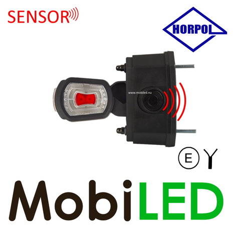 HORPOL Lampe pendentive  modèle court et droit Gauche rouge/ambre/blanc 12/24 volts E-mark avec capteur HORPOL Lampe pendentive  modèle court et droit Gauche rouge/ambre/blanc 12/24 volts E-mark avec capteur