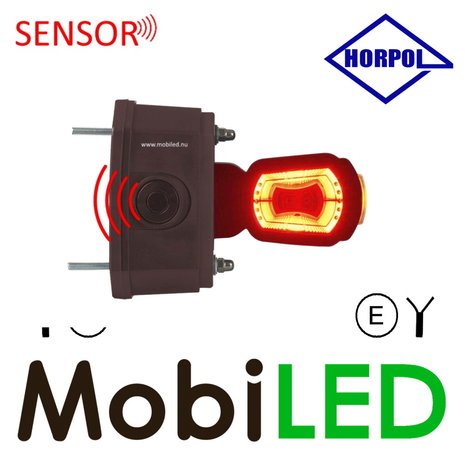 HORPOL Lampe pendentive  modèle court et droit Droite rouge/ambre/blanc 12/24 volts E-mark avec capteur HORPOL Lampe pendentive  modèle court et droit Droite rouge/ambre/blanc 12/24 volts E-mark avec capteur