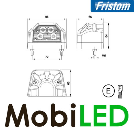 Fristom License plate lighting Red E-mark Fristom License plate lighting Red E-mark