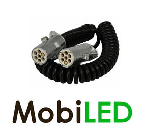 24 volt S-type 7-aderig Electrospiraalkabel 4 meter 24 volt S-type 7-aderig Electrospiraalkabel 4 meter