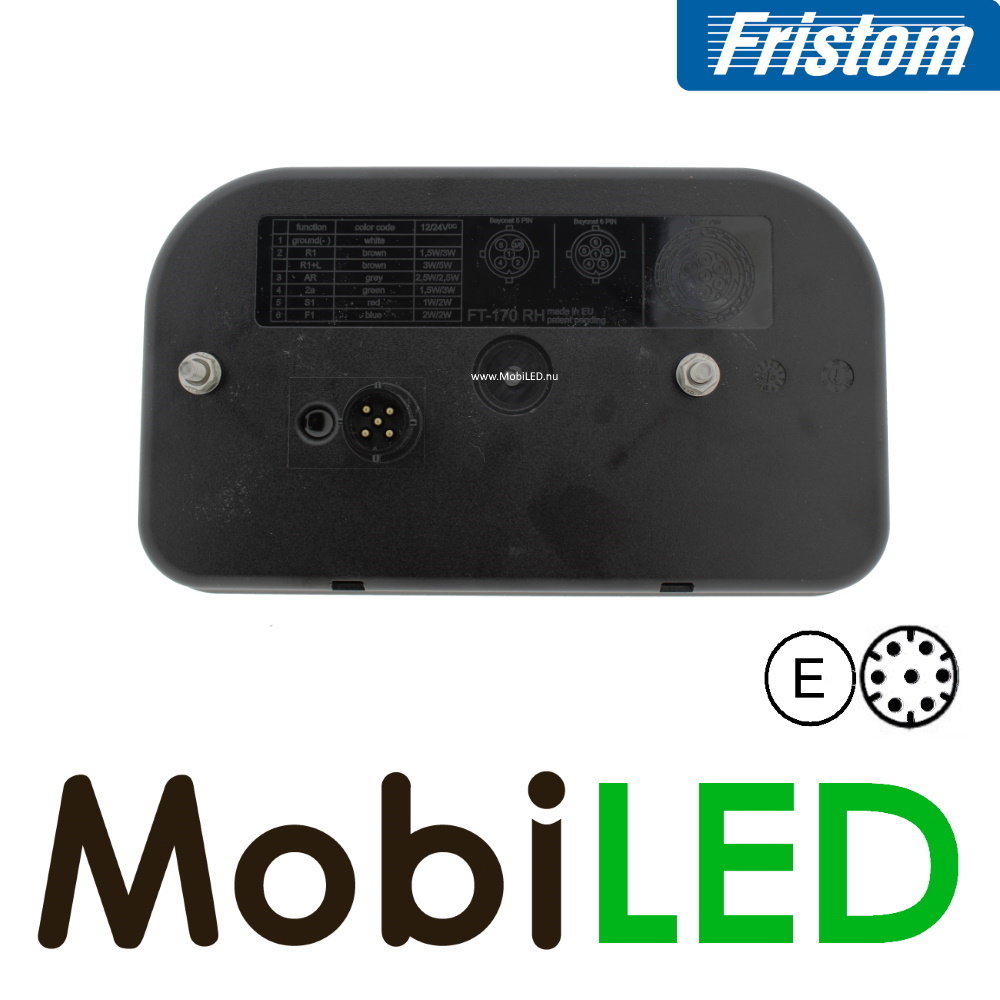 Fristom Rear light 5 functions left license plate bottom 7 pins AMP