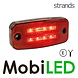 Strands Strands Marquage latéral rouge avec feu de stop et reflecteur 5m câble E-marque Strands Strands Marquage latéral rouge avec feu de stop et reflecteur 5m câble E-marque