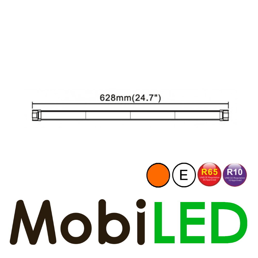 Barre flash 628 mm Ambre E-marque Barre flash 628 mm Ambre E-marque