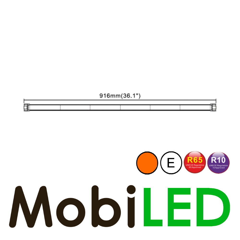 Barre flash 916 mm Ambre E-marque