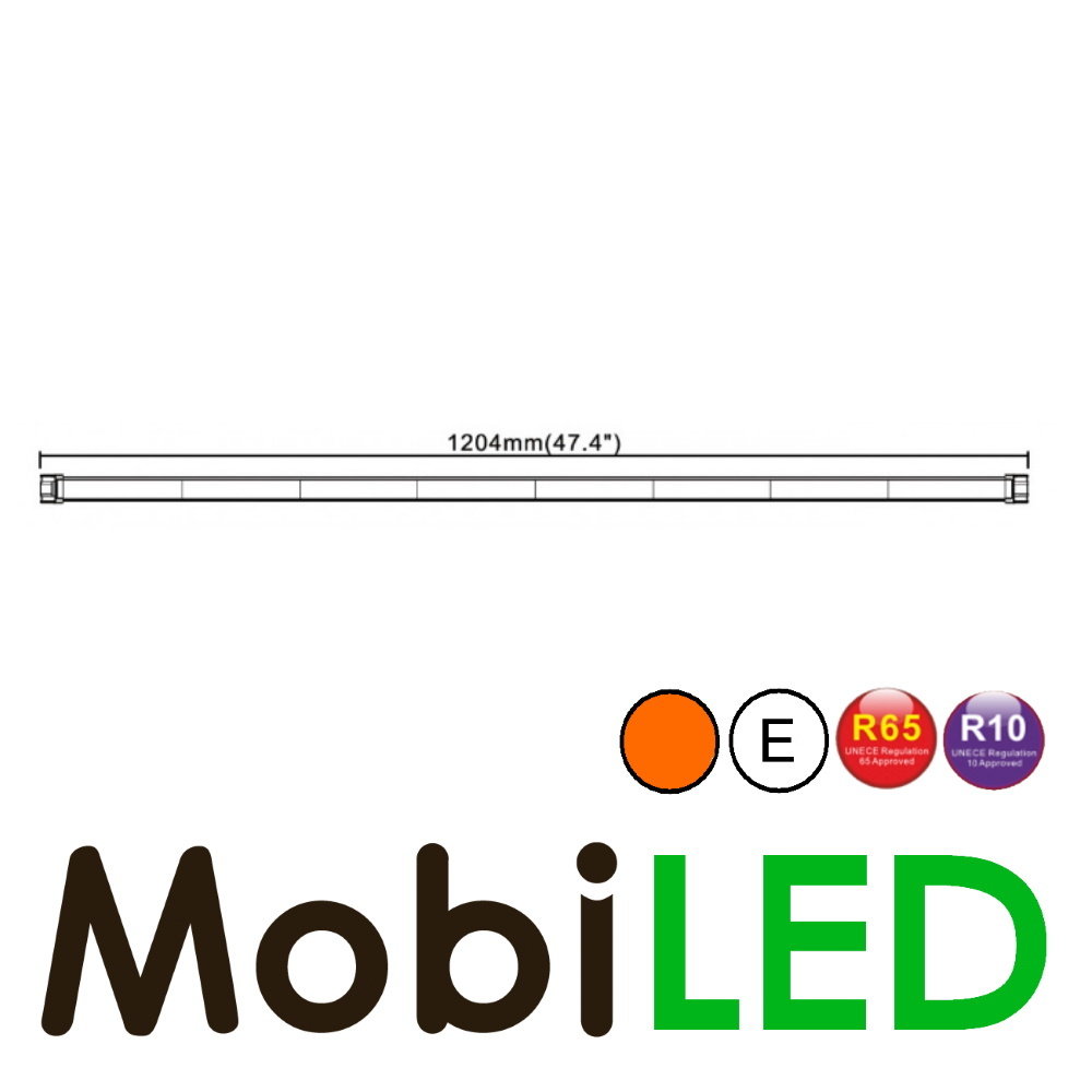 Barre flash 1204 mm Ambre E-marque Barre flash 1204 mm Ambre E-marque