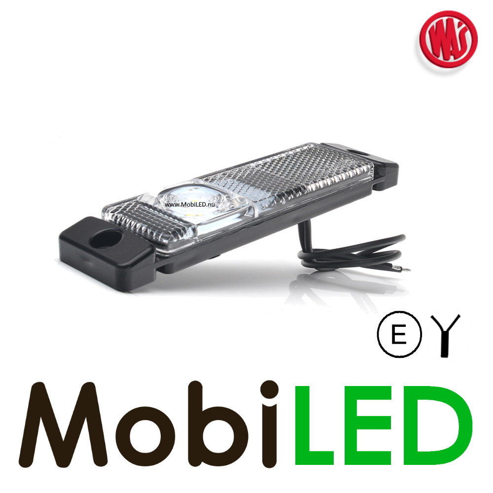 WAS WAS Side marking white elongated side with reflector E-mark WAS WAS Side marking white elongated side with reflector E-mark