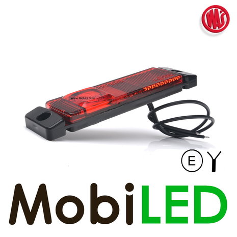 WAS WAS Side marking red elongated side with reflector E-mark WAS WAS Side marking red elongated side with reflector E-mark