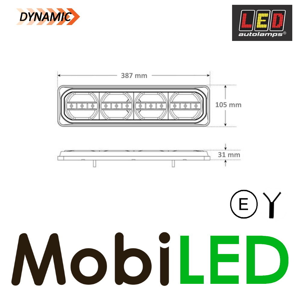 LED autolamps LED autolamps Dynamisch achterlicht 5 functies 12-24 volt LED autolamps LED autolamps Dynamisch achterlicht 5 functies 12-24 volt