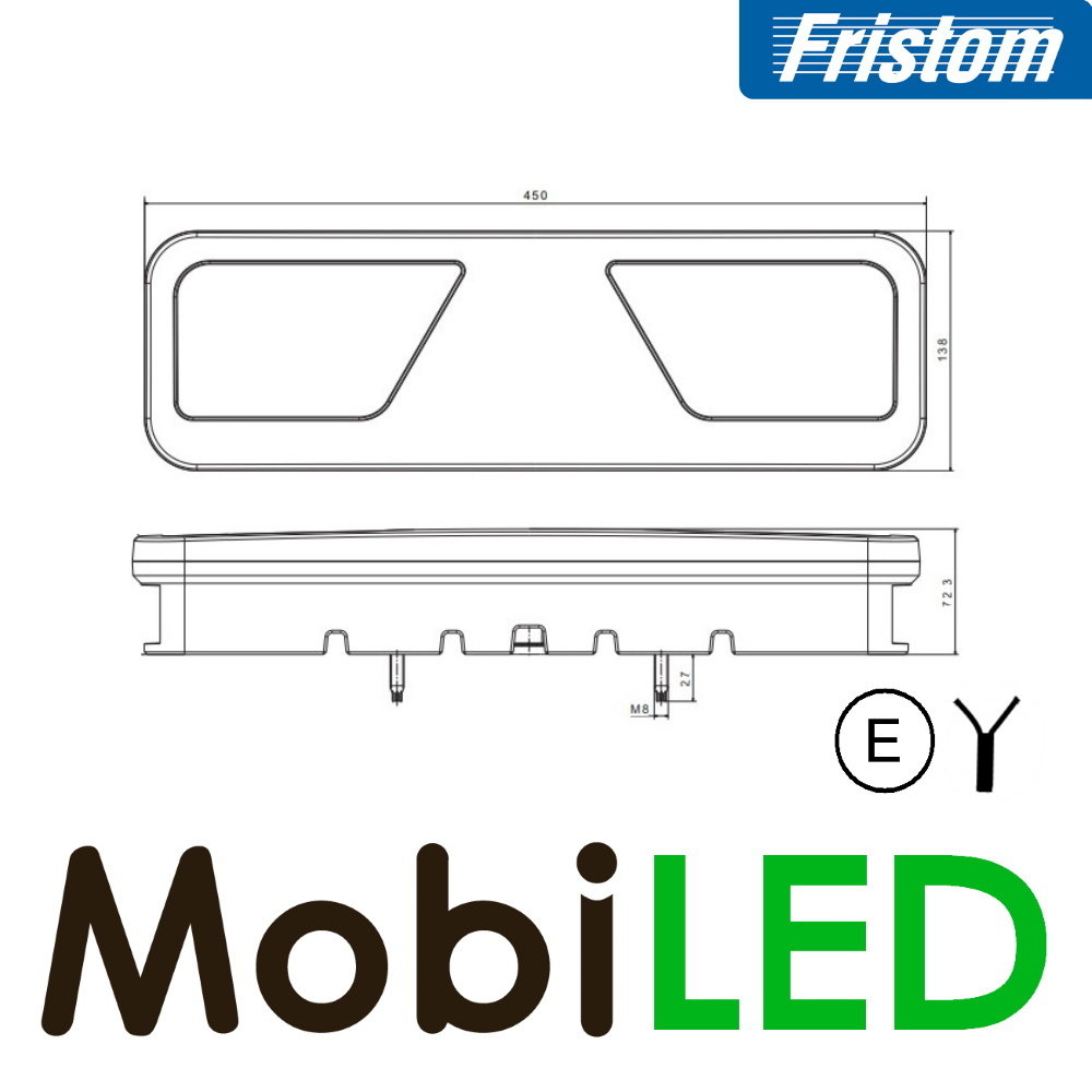 Fristom Rear light 5 functions reflector side marking left 24V E-mark Fristom Rear light 5 functions reflector side marking left 24V E-mark