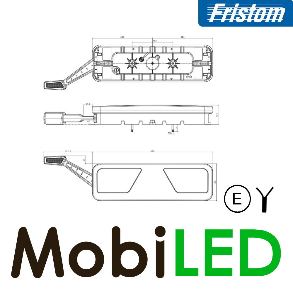 Fristom Achterlicht 5 functies reflector breedte markering rechts 24V E-keur Fristom Achterlicht 5 functies reflector breedte markering rechts 24V E-keur