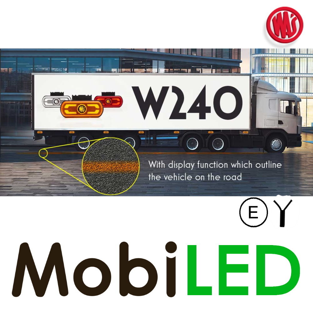 WAS WAS zijmarkering met projectie lijn amber E-keur