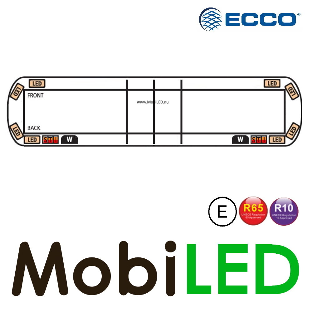 Ecco ECCO 12+ Serie Flash bar 1524 mm 8 LEDs, 2 work lights and tail lights