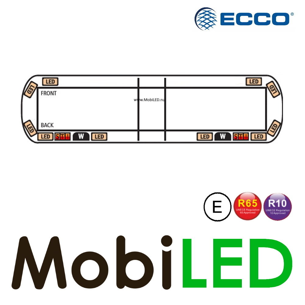 ECCO Série 12+ Barre flash et conseiller trafic 1372 mm 10 LED, 2 feux de travail et d'arrière