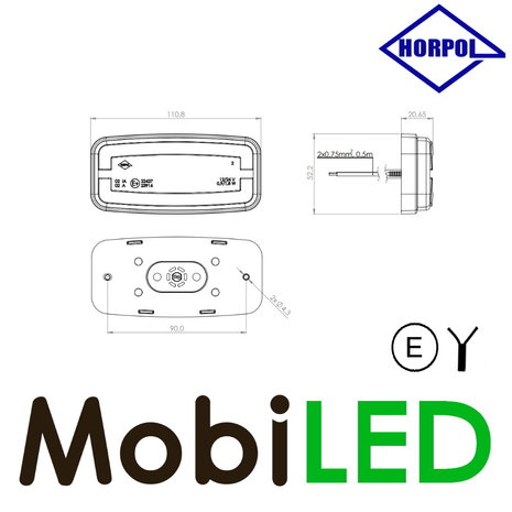 HORPOL Horpol Marquage latéral rectangulaireambre NEON look E-marque