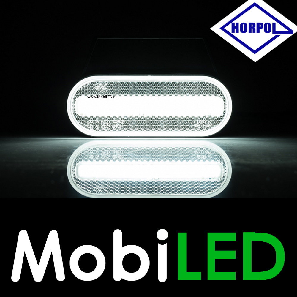 HORPOL Horpol marquage latéral ovale blanc Neon E-mark HORPOL Horpol marquage latéral ovale blanc Neon E-mark